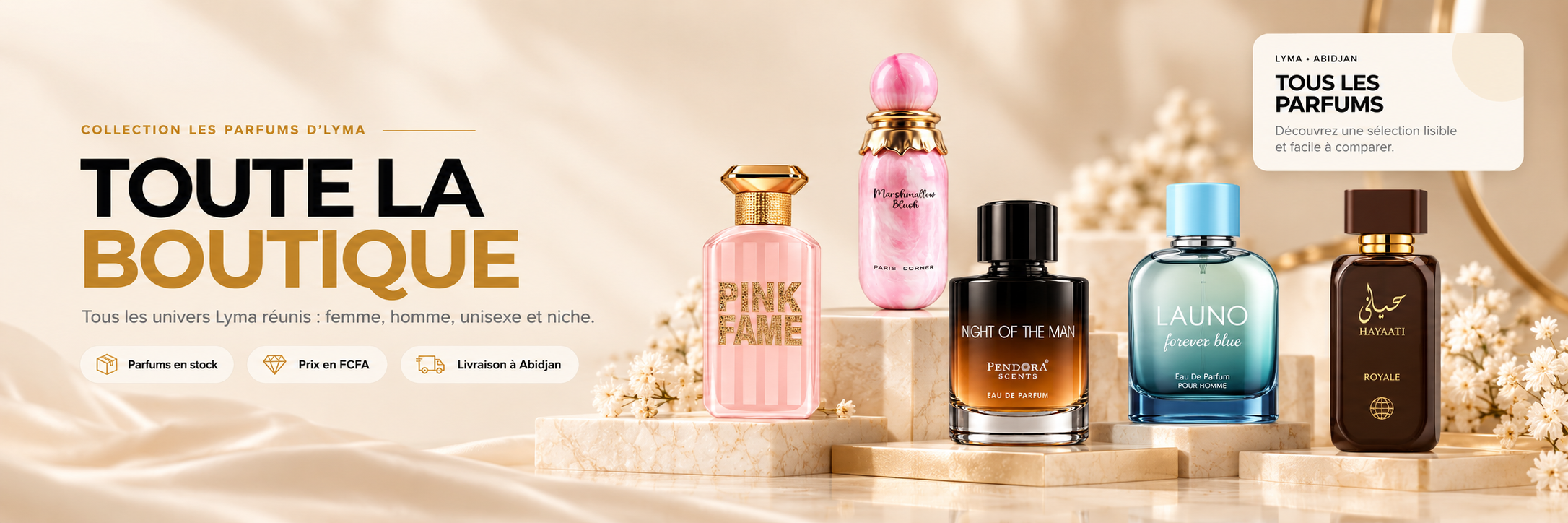 Toute la boutique de parfums Lyma